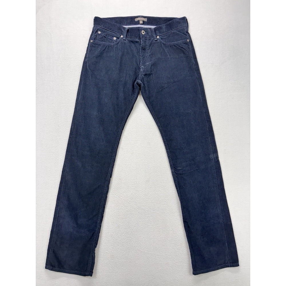 Banana Republic Corduroy Pants Mens 33x34 Navy Blue Pima Cotton Straight Preppy